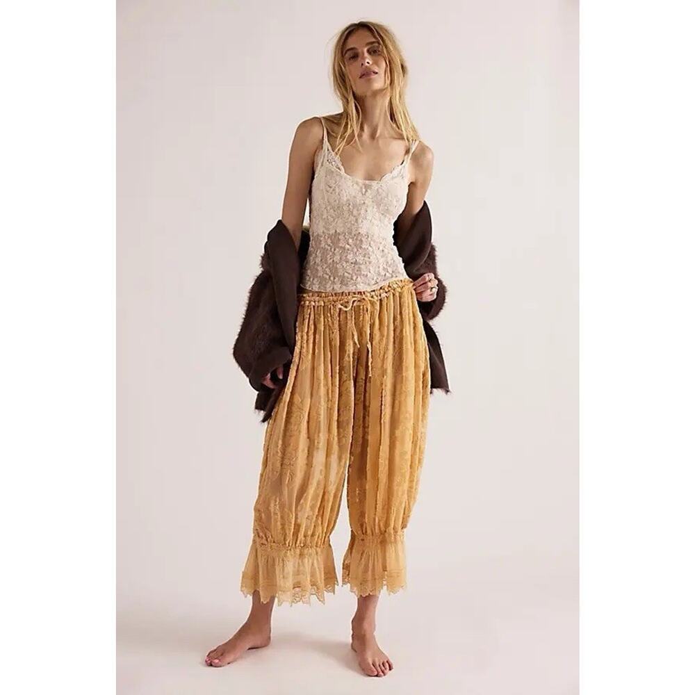 Free People Forever Young Burnout Pants Bloomer Pants XSmall Boho Goth Fairy NWT